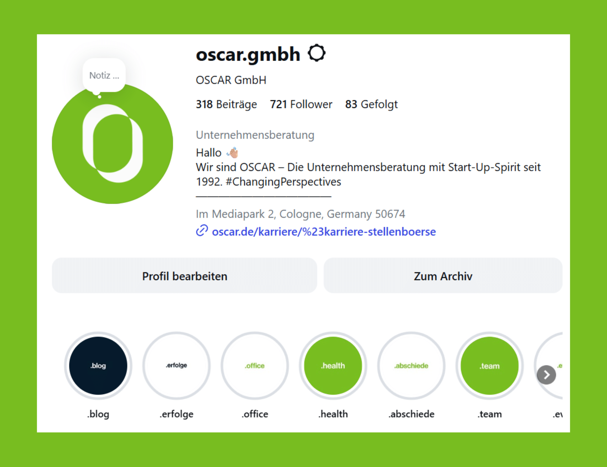 Instagram - OSCAR GmbH